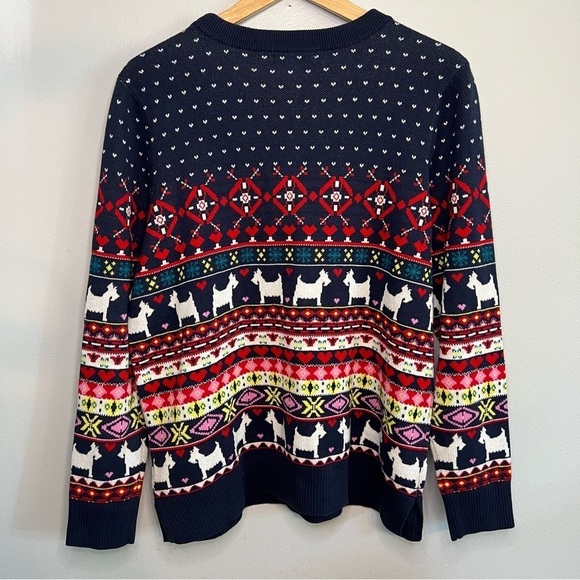 CHARTER CLUB SWEATER WOMEN'S Sz L PXL KNIT CREW NECK MULTICOLOR DOG HEART Beaded - Picture 12 of 12